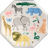 Meri Meri Safari Temalı 8'li Kağıt Parti Tabağı - Standart