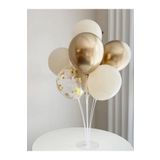 MERİ PARTİ Balon Standı Ve Balon Bej Şeffaf Gold Renk Balon Konsept Doğum Günü Stand