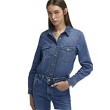 Merida All Blue Koyu Mavi Jean Gömlek Fitted/Vücuda Oturan Kesim 1210662-86490 XS