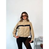 Meride Fashion Kadın Dik Yaka Fermuarlı Spor Bomber Ceket- 5067 S - Lacivert - Dropsuz