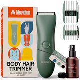 Meridian Intimate Razor Erkek Elektrikli Intimate Spreyli (50 Ml) | Testis Jilet | Kasık Kılları, Koltuk Altı ve Göğüs Için Erkek Vücut Tıraş Makinesi Su Geçirmez,cilt Dostu 90 Dakikalık Pil Yeşil