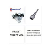 Meridyen Trapez Vidası 5,5 X 50 Mm. / Çatı Vidası / Akıllı Sac Vidası / ( 50 Adet ) Uç Hediyeli