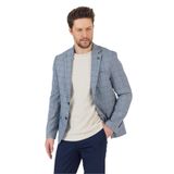 Merillon Erkek Açık Lacivert Ekose Polyviskon Kumaşlı Spor Blazer Ceket Açık Lacivert 50
