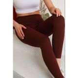 Merim Merim fitilli Şardonlu, Içi Polarlı Yüksek Bel Toparlayıcı Tayt - XL - 2XL - Kiremit