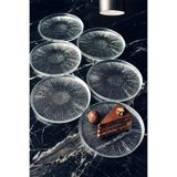 Merina Mini Tatlı/Pasta Cam 16 cm Dik Kenar Sunum Tabağı-6'lı