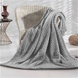 Merinos 200x220 cm Gri Tomurcuk Çift Kişilik Battaniye