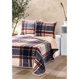 Merinos Allday Modern Tema Çift Kişilik Yatak Örtüsü Seti Boris Lacivert Polyester Malzeme - 220 x 240 cm