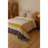 Merinos Colorway Tek Kişilik Ponponlu Battaniye - 150 x 200 cm - Sarı