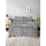 Merinos Diamond Conforter Set Kürk Yorgan Set Çift Kişilik - 220 x 240 cm - Gri