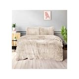 Merinos Diamond Kürk Comforter Bubble Yorgan Set - 220 x 240 cm - Bej