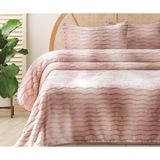 Merinos Dream Home Çift Kişilik Yumuşak Polar Battaniye Pudra Set 220*240 - 220 x 240 cm