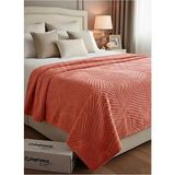 Merinos Elegans Embos Çift Kişilik Battaniye - Nar Çiçeği - 220 x 240 cm