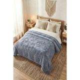 Merinos Elegans Embos Vizon Çift Kişilik Battaniye - İndigo - 220 x 240 cm