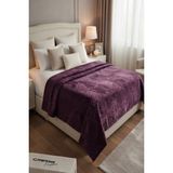 Merinos Elegans Embos Vizon Çift Kişilik Battaniye - Mürdüm - 220 x 240 cm