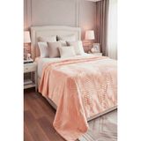 Merinos Elegans Embos Vizon Çift Kişilik Battaniye - Pudra - 220 x 240 cm
