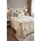 Merinos Elegans Embos Vizon Çift Kişilik Battaniye - Taş - 220 x 240 cm