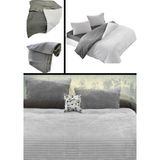 Merinos Eternity Fitilli Peluş Çift Kişilik Nevresim Takımı - Gri - 200 x 220 cm