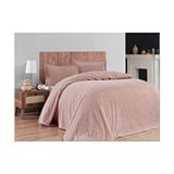 Merinos Line 3 Parça Battaniye Seti - Blush Çok Renkli Polyester Kumaş 220 x 240 cm Çizgili Desen