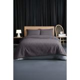 Merinos Line 3 Parça Mürdüm Battaniye Seti 220x240 cm Polyester Düz Renk Özellikli - 220 x 240 cm - Mor