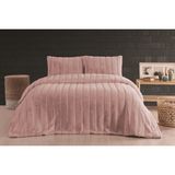 Merinos Luxe 3 Parça Çift Kişilik Yatak Örtüsü Seti Kutulu 230 x 250 Çizgili Pudra - 230 x 250 cm