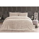 Merinos Luxe 3 Parça Çift Kişilik Yatak Örtüsü Seti Kutulu 230X250 Kareli Bej - 230 x 250 cm