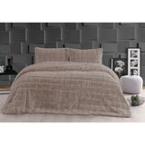 Merinos Luxe Yatak Örtüsü Kareli Cappuccino Çift Kişilik 230X250CM - 230 x 250 cm