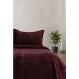 Merinos Modern Line 220x240 cm Bordo 3 Parça Çift Kişilik Battaniye Seti