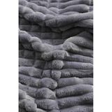 Merinos Modern Line Koyu Gri Antrasit 3 Parça Battaniye Seti