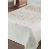 Merinos Pırıltı Embos Çift Kişilik Battaniye - Kemik Gold Işlemeli F931 - 200 x 240 cm