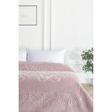 Merinos Pırıltı Embos Çift Kişilik Gümüş Detaylı Battaniye - Pudra-Silver - 220 x 240 cm