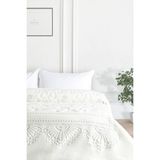 Merinos Pırıltı Embos Polyester Çift Kişilik Battaniye 220 x 240 cm Ekru Renkli Doku