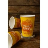 Merip Plastik Büyük Karton Bardak, Meyve Suyu, Kahve Bardağı,meşrubat Bardağı - 12 Oz - 50 Adetlik Paket - Sarı - Turuncu - 355 ml