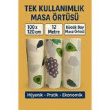 MERİP PLASTİK Tek Kullanımlık Kağıtlı Masa Örtüsü- Kullan At Masa Örtüsü- Piknik Örtüsü - 10 Metre- 100x120 CM