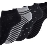 meristanbul 4'lü Sevimli Kadın Sneaker Çorapları ve kız sneaker çorapları, patik çorap, puantiyeli ve çizgili, pamuklu (39-42)