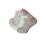 Meristanbul Kadın Çizgili Patik Çorap 5’li Paket – Yumuşak Pamuklu, Konforlu – Pastel Renkler (Çizgili, 35-38)