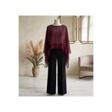 MERİT FASHION Asimetrik Kesim Premium Şifon Bluz&Pelerin