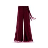 MERİT FASHION Büyük Beden Kuşak Detaylı Şifon Pantolon