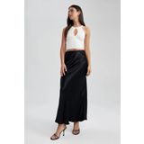 MERİT FASHION İpek Saten Midi Boy Etek