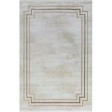 Merit Mr004a Krem Halı Kahverengi Kenar Çerçeveli Ince Yumuşak Akrilik Tozuaz Modern Salon Halısı 80 X 150 Krem