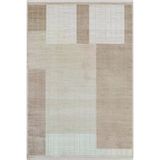 Merit Mr008a Krem Halı Vizon Geometrik Desenli İnce Yumuşak Akrilik Modern Salon Oturma Odası Halısı 200 X 290 Krem