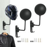 Merkaunis 2'li paket kask tutucu, motosiklet kaskı, raf, kask, duvara monte edilen kask standı, 180° dönen, 2 kancalı kask askısı, motosiklet, bisiklet montları, futbol ve beyzbol için