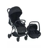 Merkür Bebe Ruby Tek Tuşla Otomatik Katlanan Kabin Boy Travel Sistem Bebek Arabası Siyah - Merkür Bebe Guardix İ-Size Oto Koltuğu Ana Kucağı 0-13 Kg Siyah
