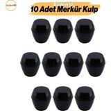 Merkür Düğme Siyah 10 Adet Mobilya Mutfak Dolap Dolabı Çekmece Kulpu Kulbu Plastik Tek Vidalı Kulp