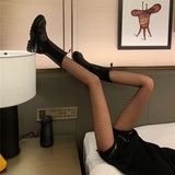 Merlif Lingerie Kadın Siyah Küçük Delikli File Külotlu Çorap – Rahat ve Şık Tasarım Esnek ve Rahat, Fishnet, Lise, Seksii - 01-Siyah - Standart