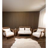 Merlin Koltuk Takımı İkili Koltuk İki Berjer Yan Sehpa Balkon Ofis Mobilyası Beyaz Salon Takımı