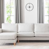 Merlin Mini Köşe Koltuk, Naturel, Kalın Kol, Recycled, Açık Gri
