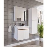 Merlin Mobilya Alnilam 3'lü Banyo Dolabi Takimi-65'lik Hilton Lavabo Beyaz