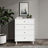 Merlin Mobilya Hayal 4 Çekmeceli Beyaz MDF Şifonyer 80 cm Genişlik 100 cm Yükseklik 40 cm Derinlik