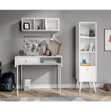 Merlin Mobilya Major Beyaz Çalışma Masası Seti - 100x84x55