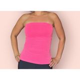 Merlot Straplez Örme Basic Kadın Atlet - Pembe - 40